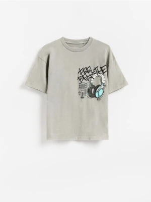 Reserved - Bawełniany t-shirt - ciemnoszary