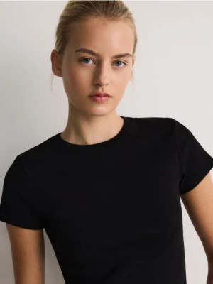 Reserved - Bawełniany t-shirt - czarny