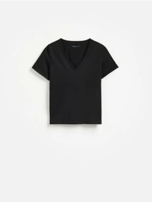 Reserved - Bawełniany t-shirt - czarny