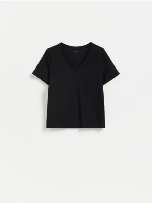 Reserved - Bawełniany t-shirt - czarny