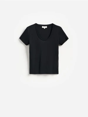 Reserved - Bawełniany t-shirt - czarny