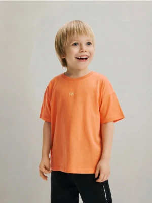 Reserved - Bawełniany t-shirt - czerwony