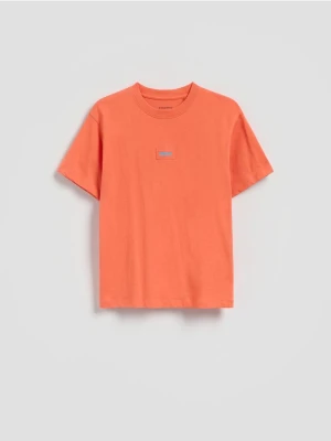 Reserved - Bawełniany t-shirt - czerwony
