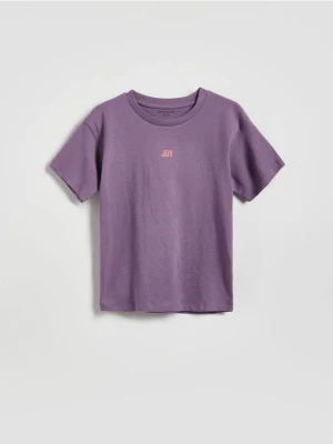 Reserved - Bawełniany t-shirt - fioletowy