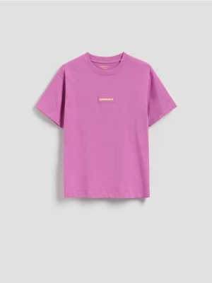 Reserved - Bawełniany t-shirt - fioletowy
