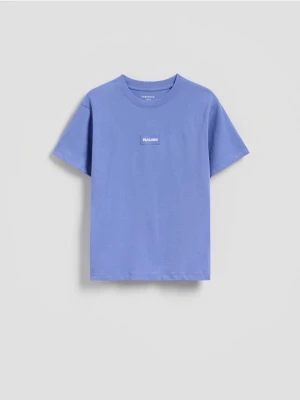 Reserved - Bawełniany t-shirt - fioletowy
