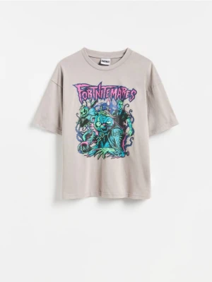 Reserved - Bawełniany t-shirt Fortnite - ciemnoszary