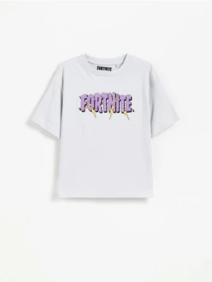 Reserved - Bawełniany t-shirt Fortnite - jasnoniebieski