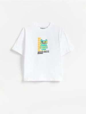 Reserved - Bawełniany t-shirt Fuggler - biały