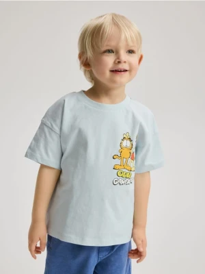 Reserved - Bawełniany t-shirt Garfield - jasnoniebieski