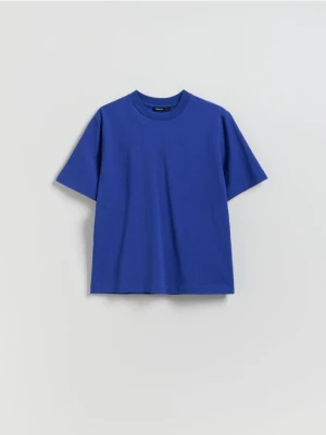 Reserved - Bawełniany t-shirt - granatowy