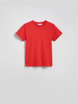Reserved - Bawełniany t-shirt - intenstywna czerwień