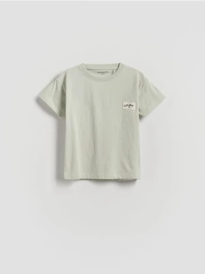 Reserved - Bawełniany t-shirt - jasnoszary