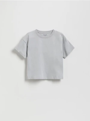 Reserved - Bawełniany t-shirt - jasnoszary