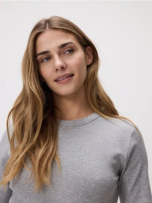 Reserved - Bawełniany t-shirt - jasnoszary