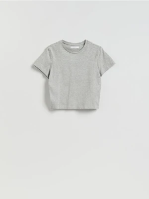 Reserved - Bawełniany t-shirt - jasnoszary