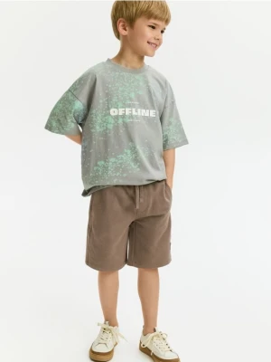 Reserved - Bawełniany t-shirt - jasnoszary
