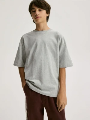 Reserved - Bawełniany t-shirt - jasnoszary