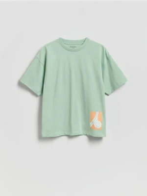 Reserved - Bawełniany t-shirt - jasnozielony