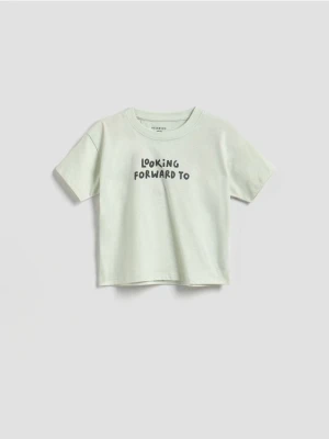 Reserved - Bawełniany t-shirt - jasnozielony