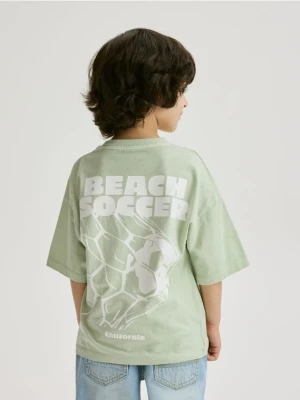 Reserved - Bawełniany t-shirt - jasnozielony