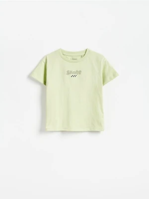 Reserved - Bawełniany t-shirt - jasnozielony
