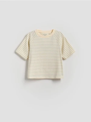 Reserved - Bawełniany t-shirt - jasnożółty