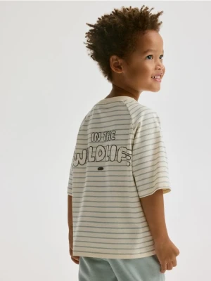 Reserved - Bawełniany t-shirt - jasnożółty