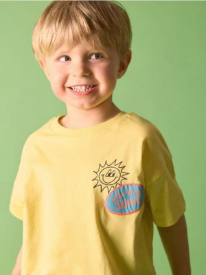 Reserved - Bawełniany t-shirt - jasnożółty