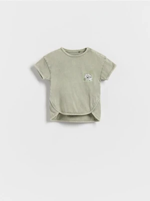 Reserved - Bawełniany t-shirt - jasny zielony