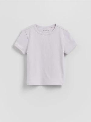 Reserved - Bawełniany t-shirt - lawendowy