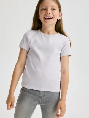 Reserved - Bawełniany t-shirt - lawendowy