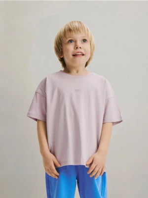 Reserved - Bawełniany t-shirt - lawendowy