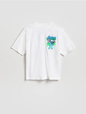 Reserved - Bawełniany t-shirt Lilo i Stitch - biały