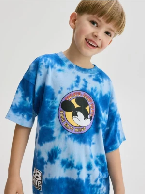 Reserved - Bawełniany t-shirt Mickey Mouse - jasnoniebieski