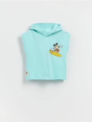 Reserved - Bawełniany t-shirt Mickey Mouse - miętowy