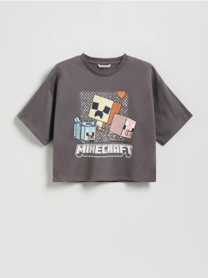 Reserved - Bawełniany t-shirt Minecraft - ciemnoszary