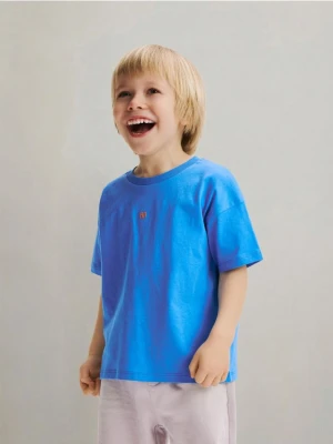 Reserved - Bawełniany t-shirt - niebieski