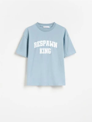 Reserved - Bawełniany t-shirt - niebieski
