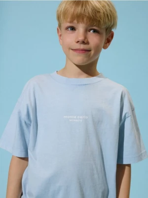 Reserved - Bawełniany t-shirt - niebieski