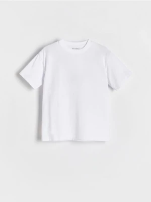 Reserved - Bawełniany t-shirt oversize - biały