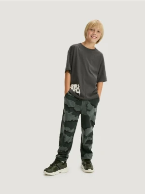 Reserved - Bawełniany t-shirt oversize - ciemnoszary