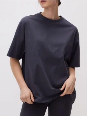 Zdjęcie produktu Reserved - Bawełniany t-shirt oversize - ciemnoszary