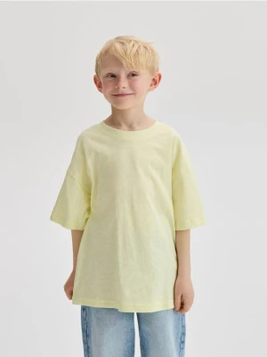 Reserved - Bawełniany t-shirt oversize - zielony