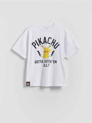 Reserved - Bawełniany t-shirt Pokemon - biały