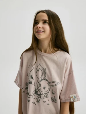 Reserved - Bawełniany t-shirt Pokémon - lawendowy