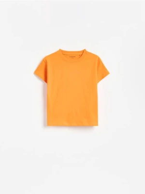 Reserved - Bawełniany t-shirt - pomarańczowy