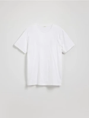 Reserved - Bawełniany t-shirt regular - biały