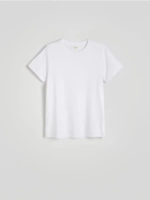 Reserved - Bawełniany t-shirt regular - biały