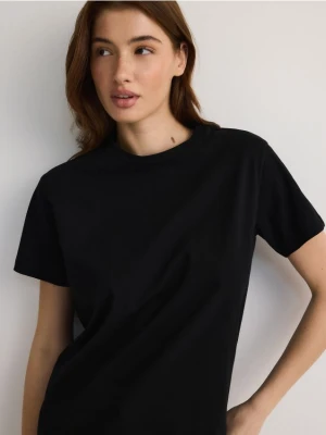 Reserved - Bawełniany t-shirt regular - czarny